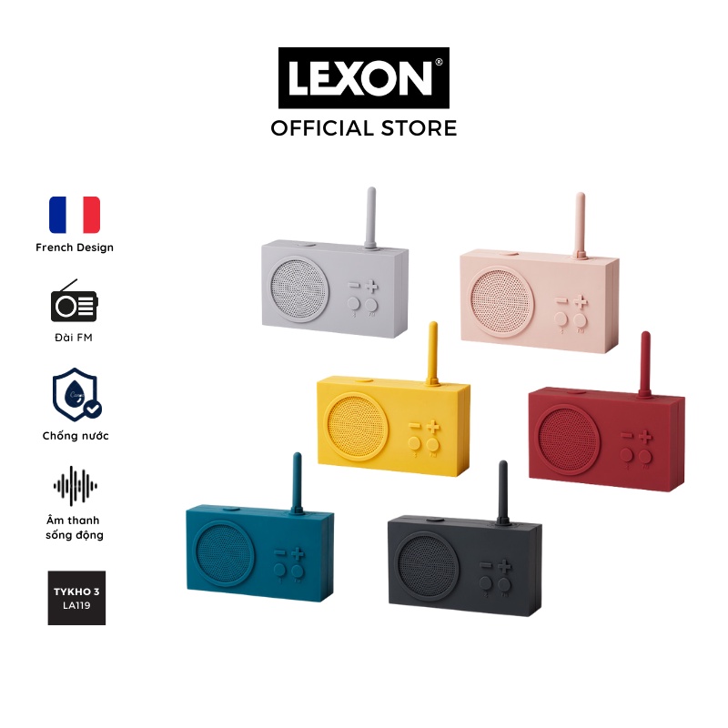 Loa bluetooth LEXON kiêm đài FM kháng nước - TYKHO 3 - Bảo hành chính hãng