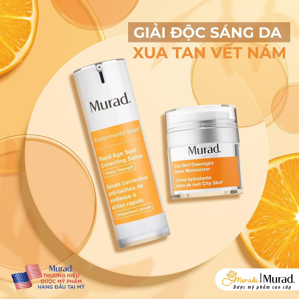 Serum giảm nám Murad Rapid Age Spot Correcting 30ml Tặng Kem thải độc Murad City Skin Overnight Detox Moisturizer 50ml