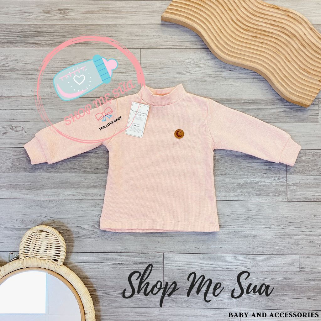 MOON@ Áo cổ 3xen nỉ nhung giữ nhiệt cho bé 6m-3y