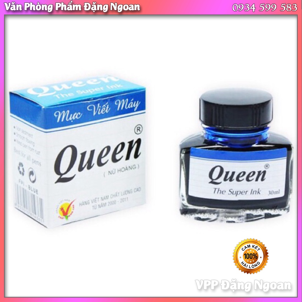 Mực Queen có 3 màu : Tím -Xanh -Đen .