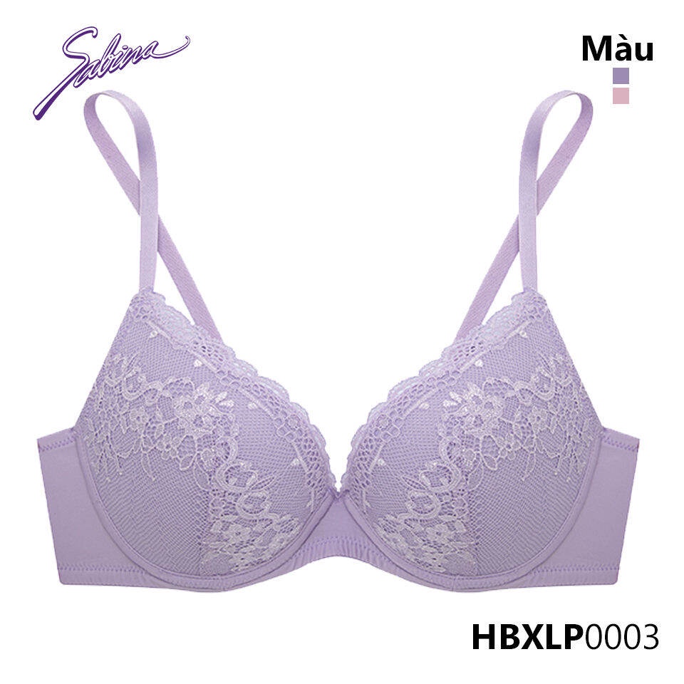 Combo 2 Áo Lót Mút Mỏng Vừa Phối Ren Màu Hồng và Màu Tím Habpy Lady By Sabina HBXLP0003