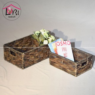 [Lubi Home] Giỏ lục bình đan vặn ba sợi ngang