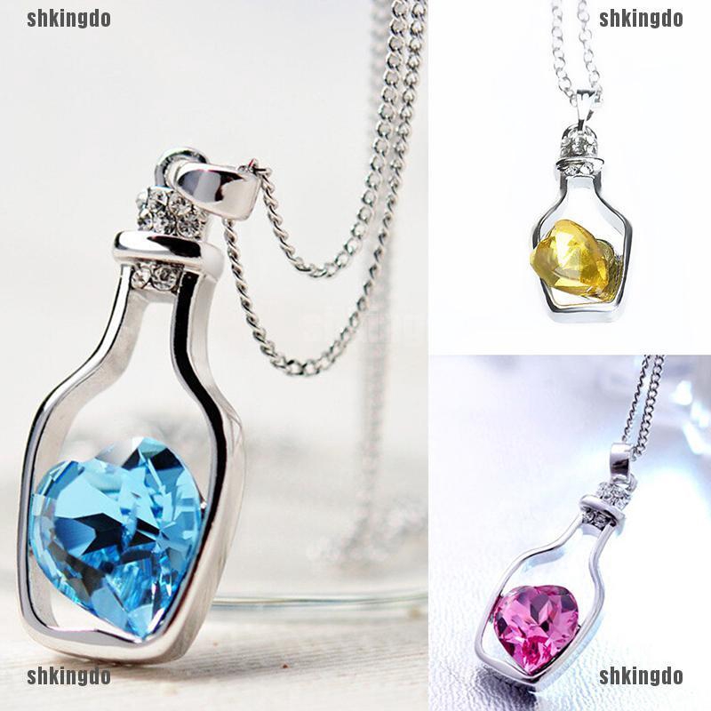 THINH Creative New Fashion Necklace Ladies Popular Love Drift Bottles Pendant Necklace