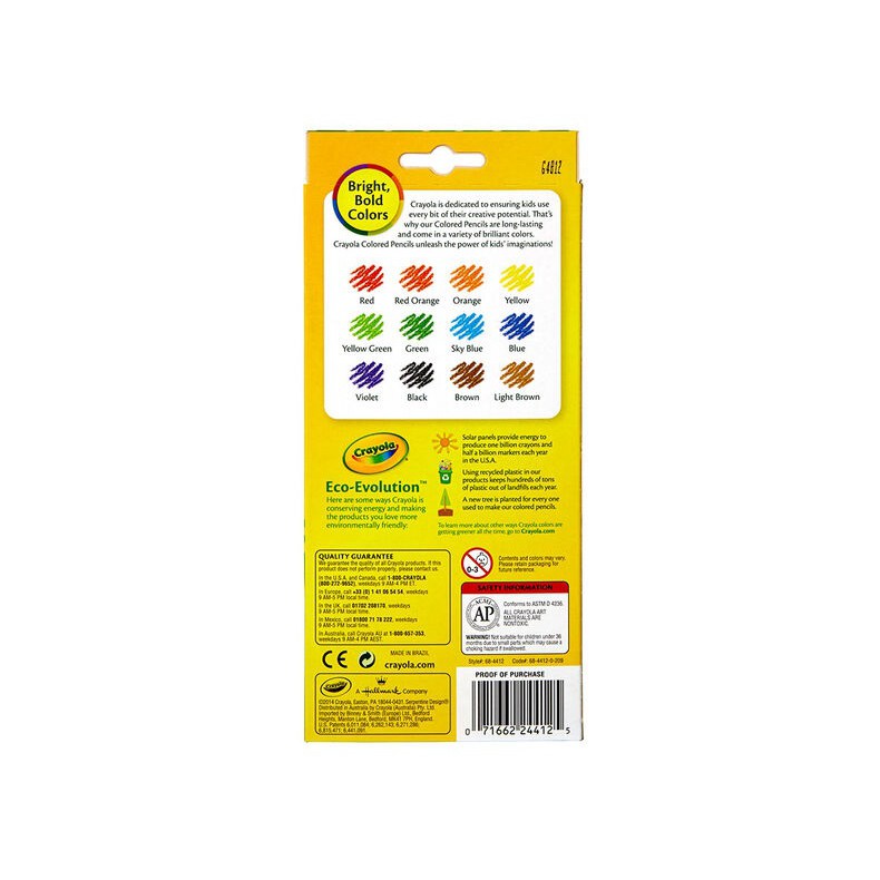 Bộ 12 bút chì màu kèm tẩy Crayola