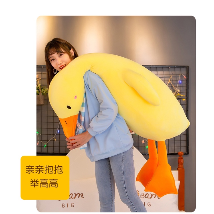CÓ SẴN Gấu Bông Vịt Vàng Má Hồng Trầm Cảm Gấu Bông Hình Ngỗng Mệt Mỏi Gấu Xinh size 1m8. Size( khổ vải)