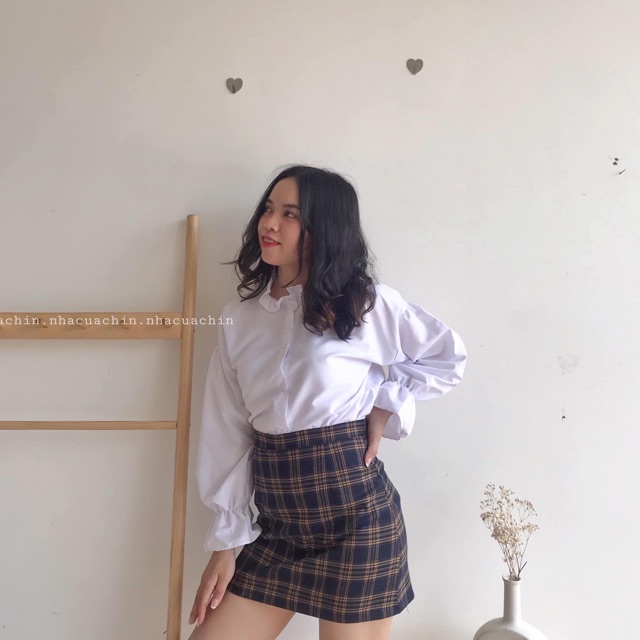 Áo sơ mi thô cổ bèo