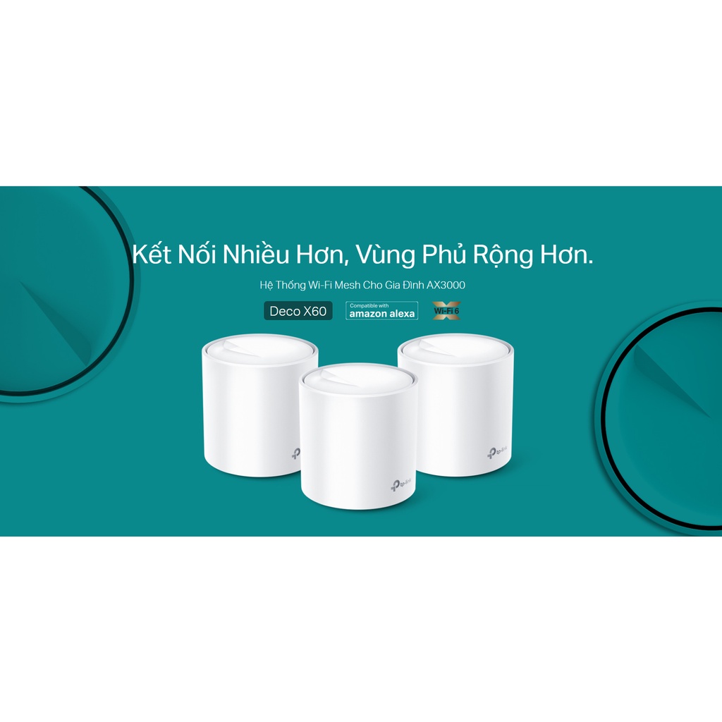 Bộ Phát Wifi Mesh TP-Link Deco X60(3-Pack) Wifi 6 AX3000