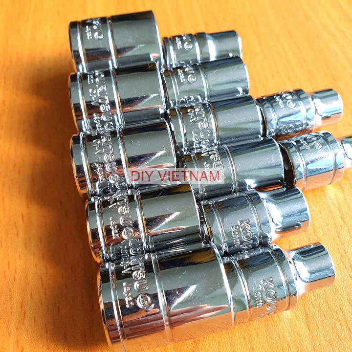 Bộ khẩu 3/8 Kouritsu Nhật Bản 13 chi tiết (từ 6 - 19mm)