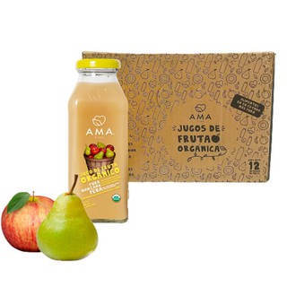 Nước ép trái cây nguyên chất AMA TIME vị Táo, Lê 300ml - Thùng 12 chai