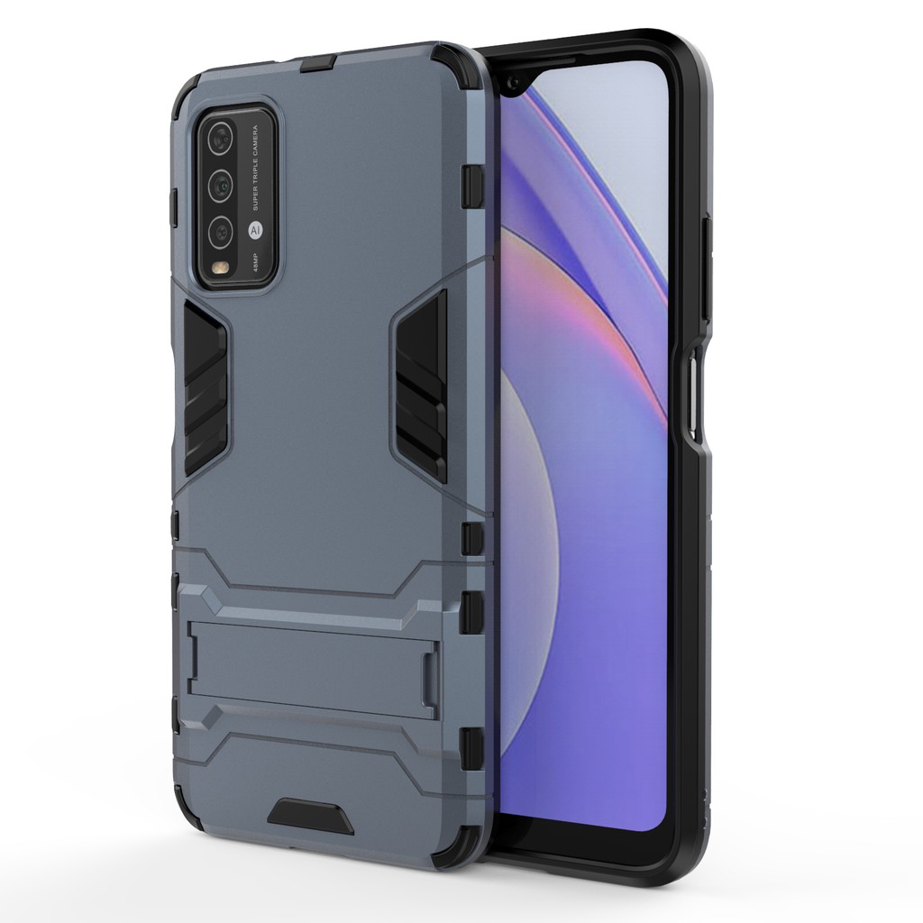 Ốp lưng Redmi 9T / Redmi Note 9 4G chống sốc Iron Man cao cấp giá đỡ xem phim