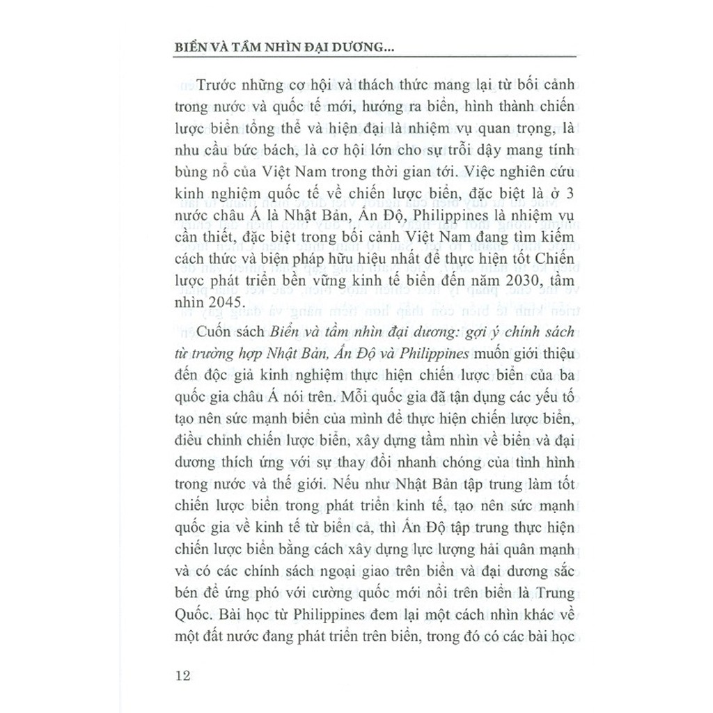 Sách - Biển Và Tầm Nhìn Đại Dương - Gợi Ý Chính Sách Từ Trường Hợp Nhật Bản Ấn Độ Và Philippines | BigBuy360 - bigbuy360.vn