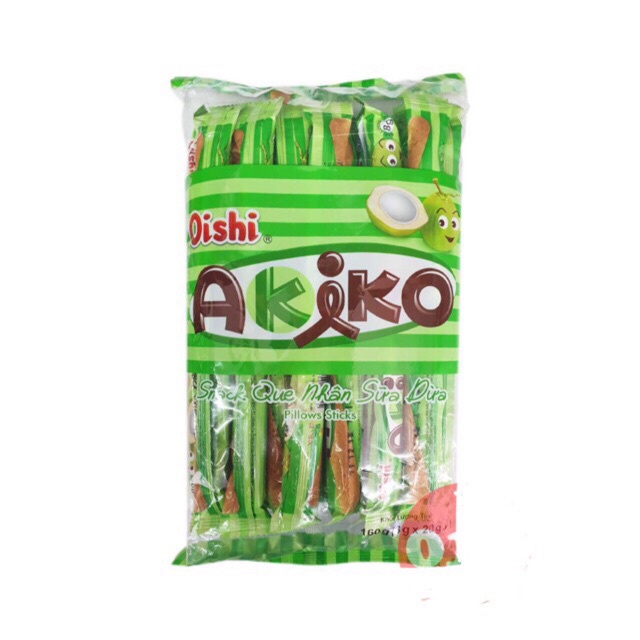 Bánh Snack Que Akiko Oishi Vị Sữa Dừa Gói 160g