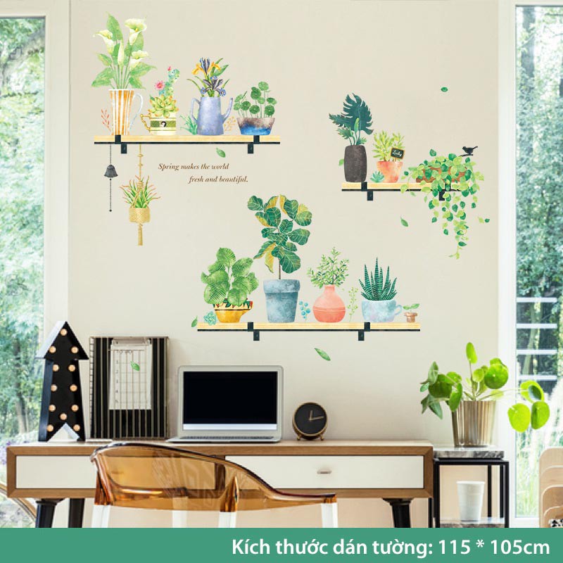 Tranh dán tường trang trí ký túc xá, decal dán tường trang trí decor phòng ngủ (Kệ chuông gió)