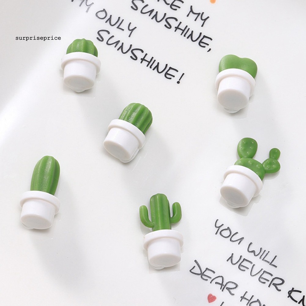 Set 6 sticker gắn tủ lạnh trang trí hình cây xương rồng diy dễ thương chất lượng cao