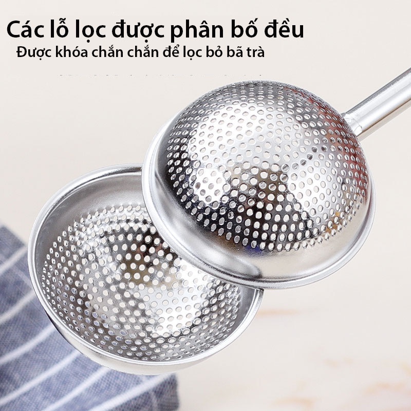 Dụng cụ lọc trà inox 304 hình quả bóng cao cấp, tiện dụng, ép bằng xi lanh - HVL TEA