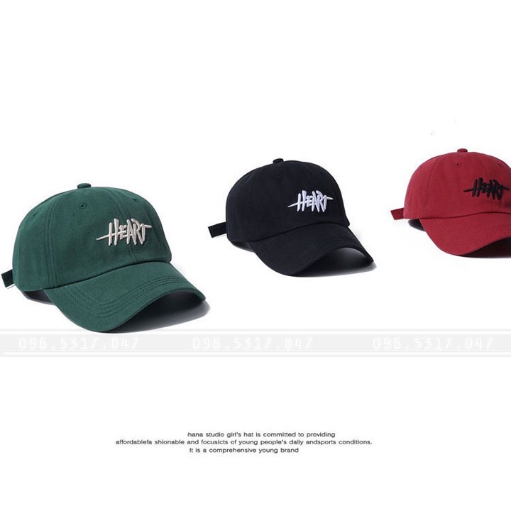 Nón Mũ Lưỡi Trai Nam Nữ Logo Heart, Phong Cách Hàn Quốc, Có Đầy Đủ Tag [NEW]