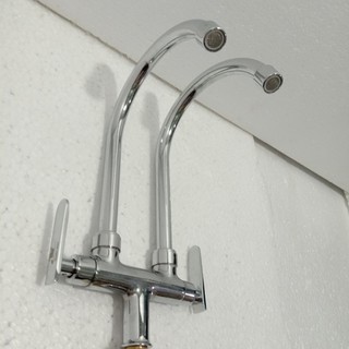 Vòi rửa chén chậu đôi inox cao cấp