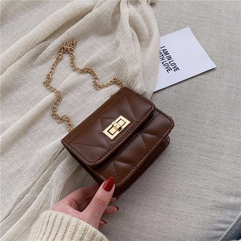 Túi mini dây xích thời trang túi vuông đeo chéo túi trám
