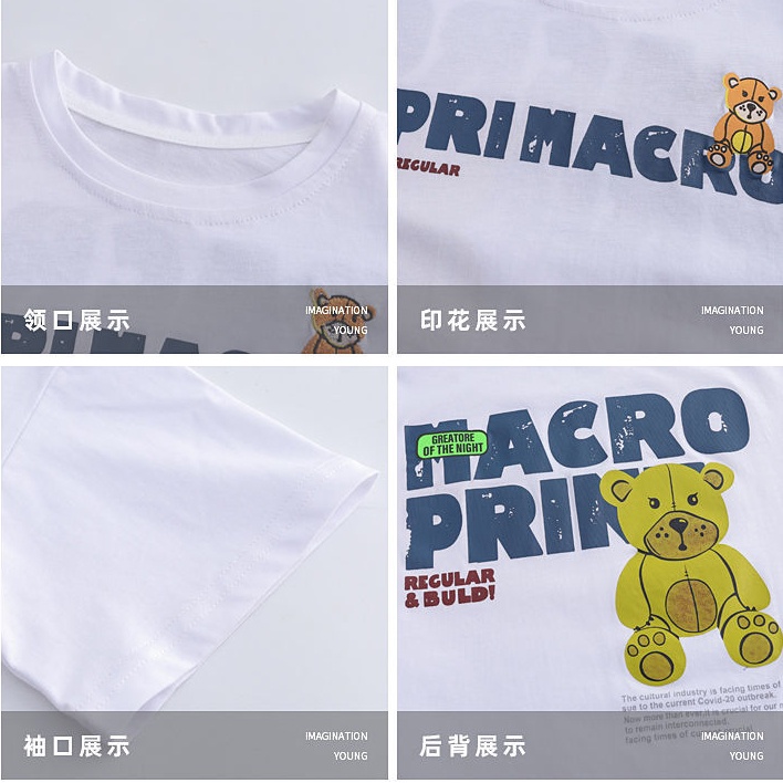 Áo Thun 100% Cotton Tay Ngắn In Họa Tiết Hoạt Hình Dành Cho Bé Trai