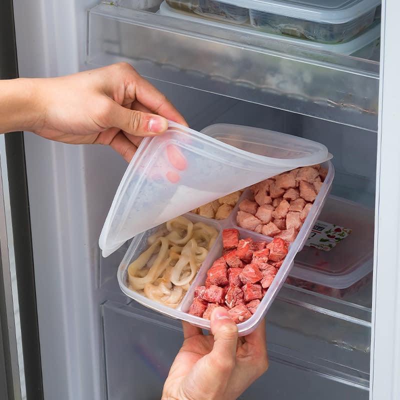 Hộp chia 4 ngăn đựng trữ thực phẩm , đồ dùng ăn dặm 710ml (dùng ngăn mát, ngăn đông, lò vi song)