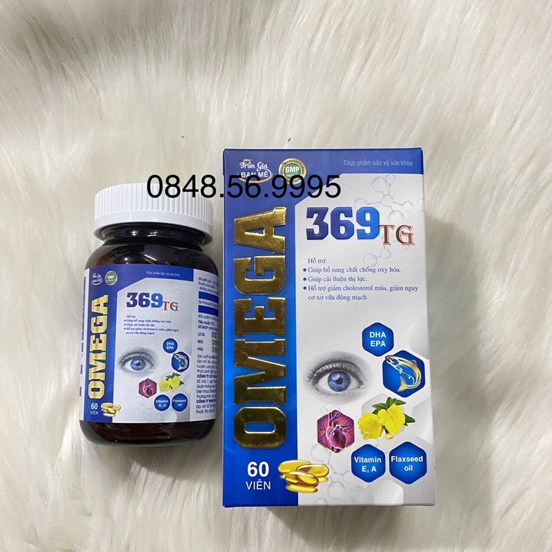 Bổ mắt OMEGA 369 TG hộp 60 viên -Hỗ trợ cải thiện thị lực, giảm cholesteron trong máu - Bổ sung chất chống oxy hoá
