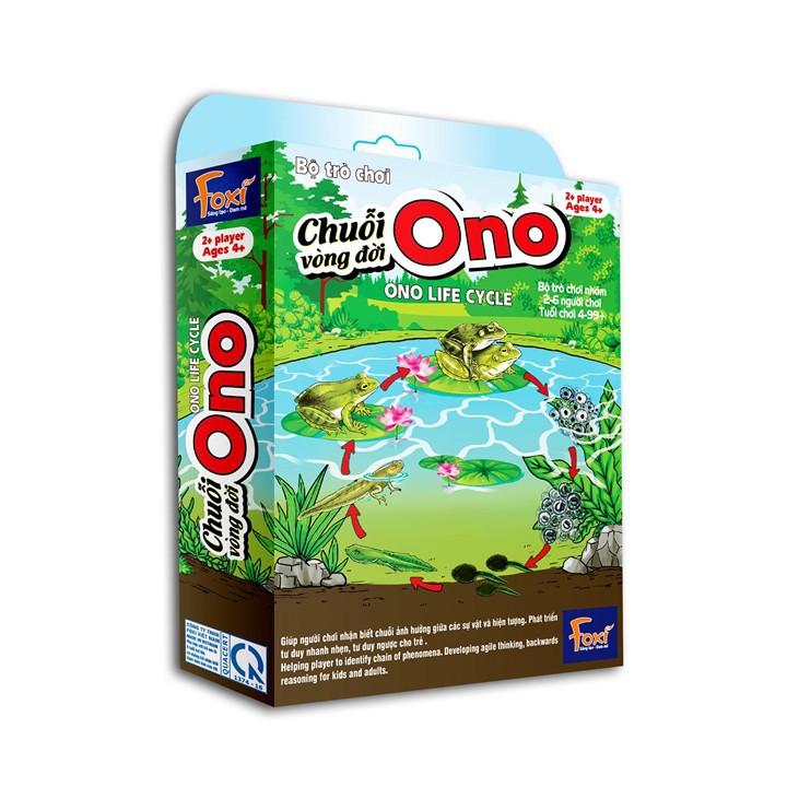 Board game-Chuỗi Ono vòng đời Ếch Bướm Foxi-thẻ glenndoman và flashcard thông minh-siêu rẻ-Giúp trẻ tăng tư duy logic