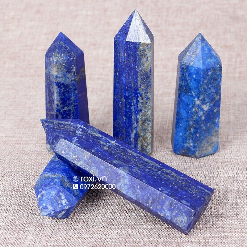 Trụ đá phong thủy xanh Lapis Lazuli (đá tự nhiên)