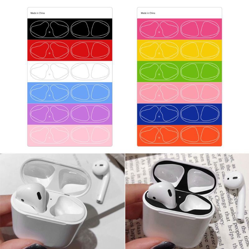 Bộ 6 Cặp Miếng Dán Chống Bụi Cho Tai Nghe Apple Airpods