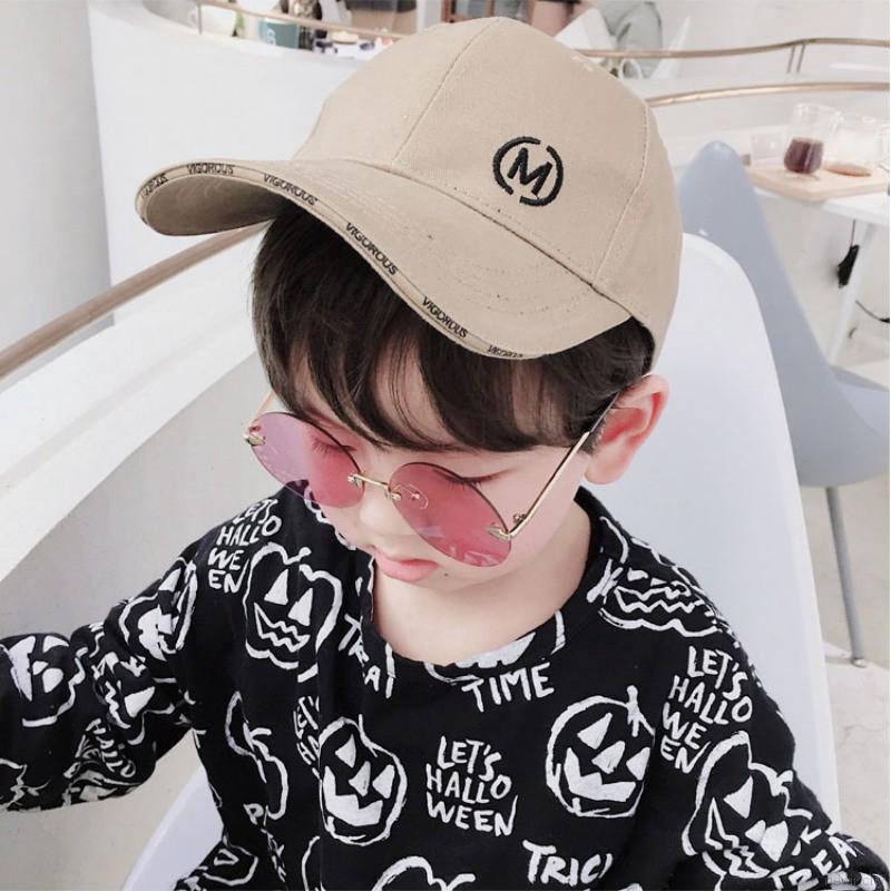 Nón lưỡi trai bóng chày thêu chữ phong cách Hàn Quốc dành cho các bé