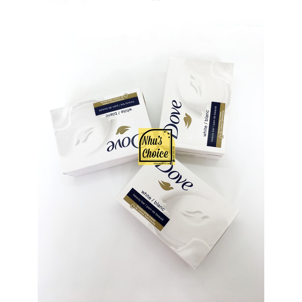 2 cục Xà bông tắm Dove Beauty Bar White/ Blanc