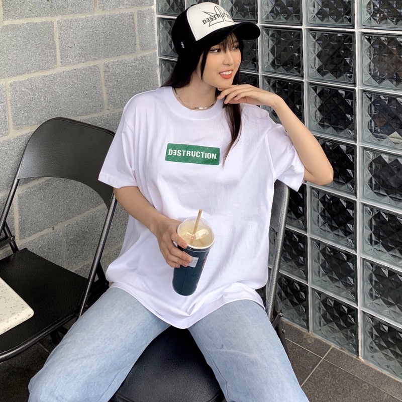 Nón kết, mũ lưỡi trai local brand Destruction thêu logo màu trắng đen