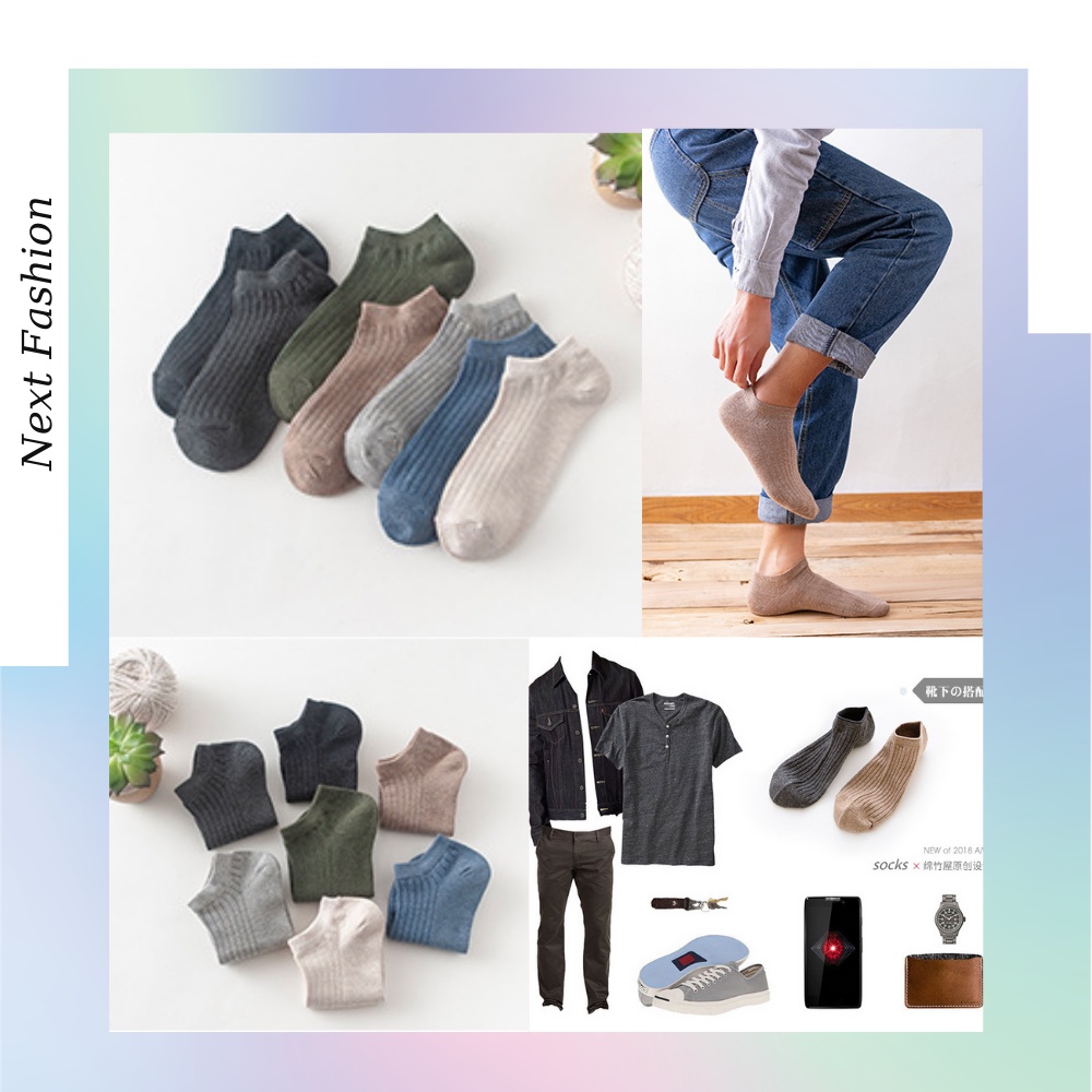 T038 Tất nam cổ ngắn gân dọc chất liệu cotton siêu thoáng mát thấm hút mồ hôi cực tốt