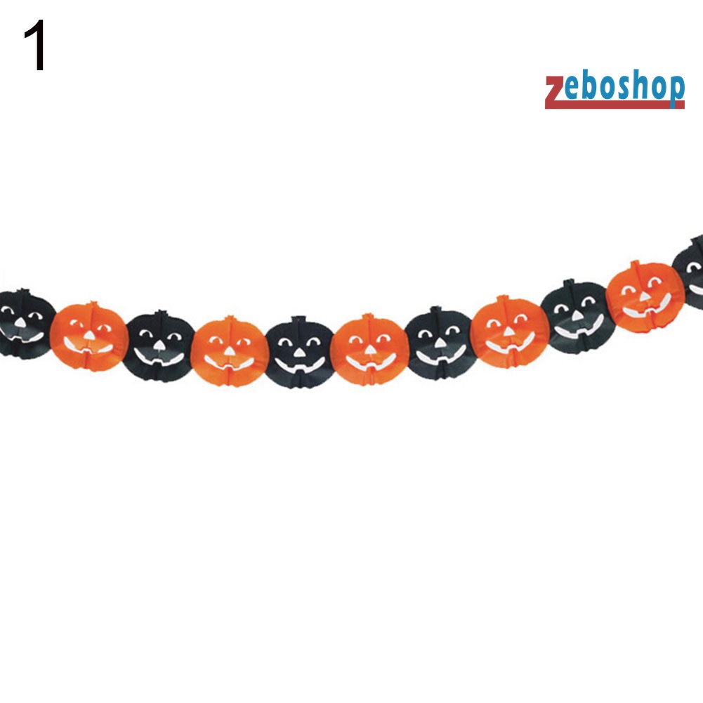 Dây Treo Trang Trí Halloween 300cm Chủ Đề Nhện Dơi Bí Ngô
