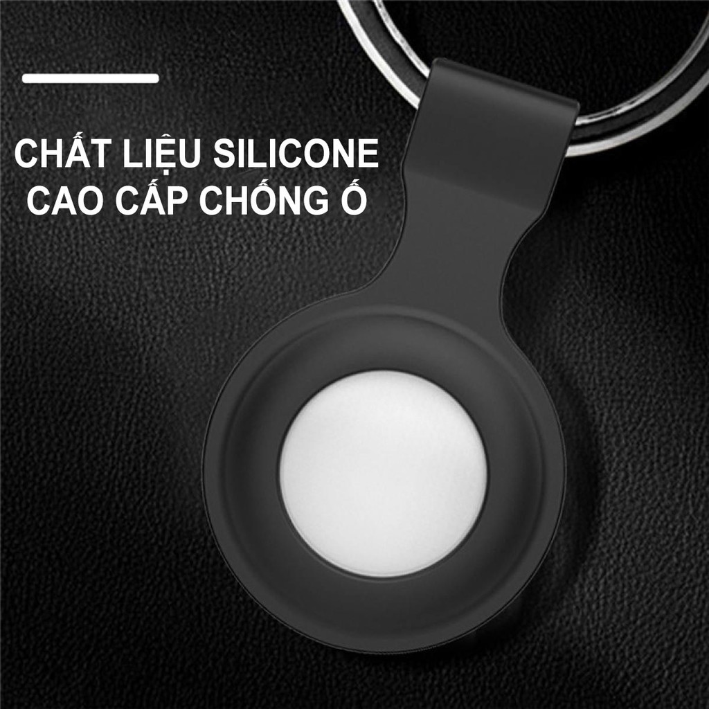 Vỏ Đựng Móc Khóa Airtag Apple Hở 1 Mặt, Chất Liệu Silicone Treo Túi Xách, Thú Cưng