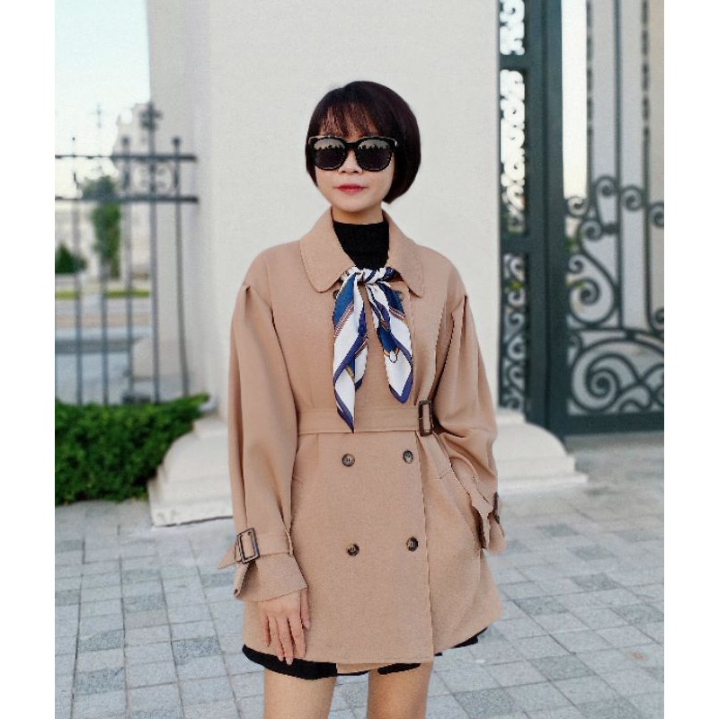 Chất vải đẹp - Áo Mangto Trench coat dáng ngắn [Có sẵn - Hàng Thiết Kế]