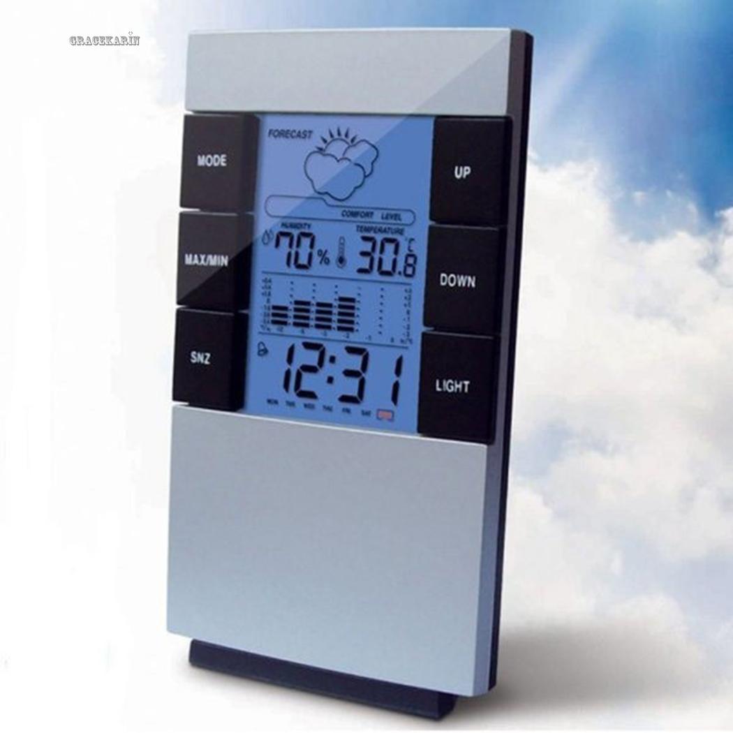 Alarm Clock 1.5 V Weather Forecast ABS Home Office Display Accessories