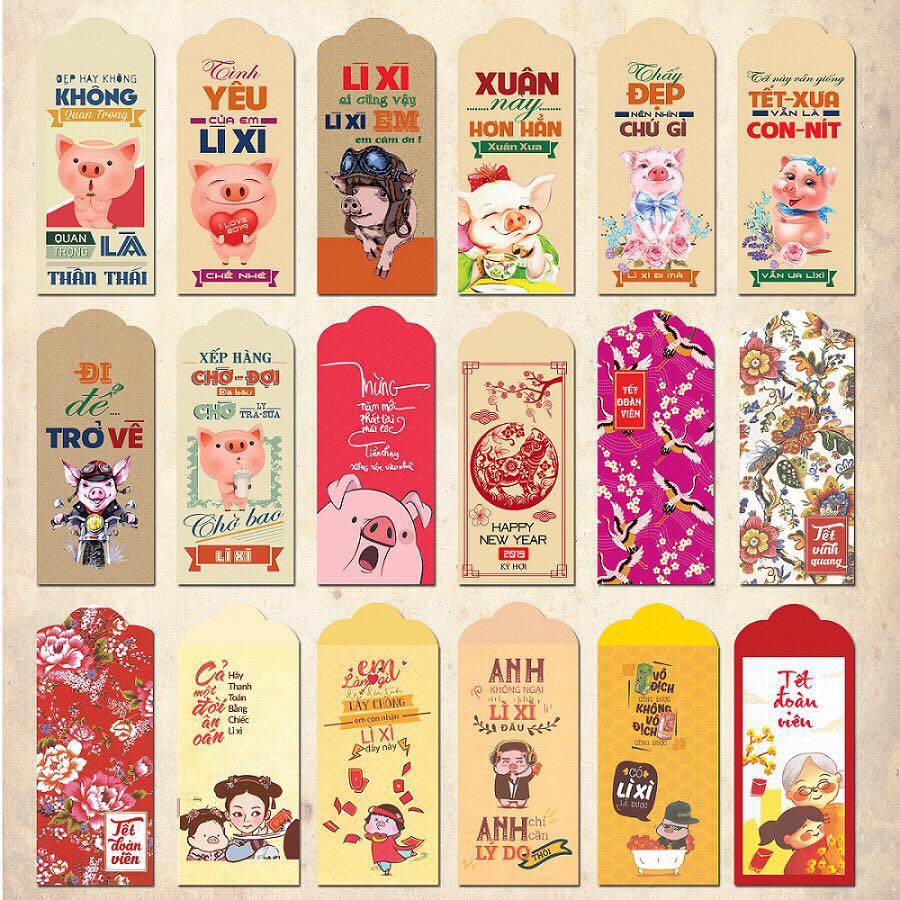 SET 10 BAO LÌ XÌ HÌNH TẾT 2021