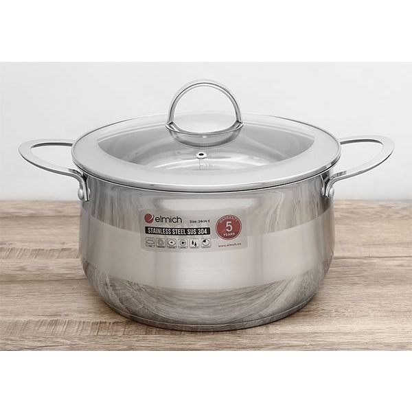 Nồi inox 304 Elmich Celestine EL5275 - 5276 - 5277 - 5278 - 5279 size 18cm-20cm-22cm-24cm-28cm