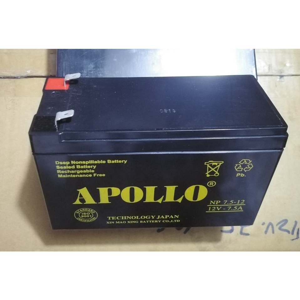 Bình Ắc Quy APOLLO 12V - 1.2Ah, 12v 7,5 Ah Hàng chính hãng.