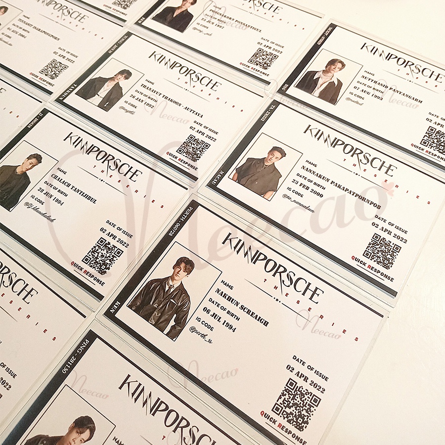 1 ID Card KINNPORSCHE The Series 16 Thành Viên MileApo BibleBuild JeffBarcode JobBas PongTong Designed Unoff Neecao