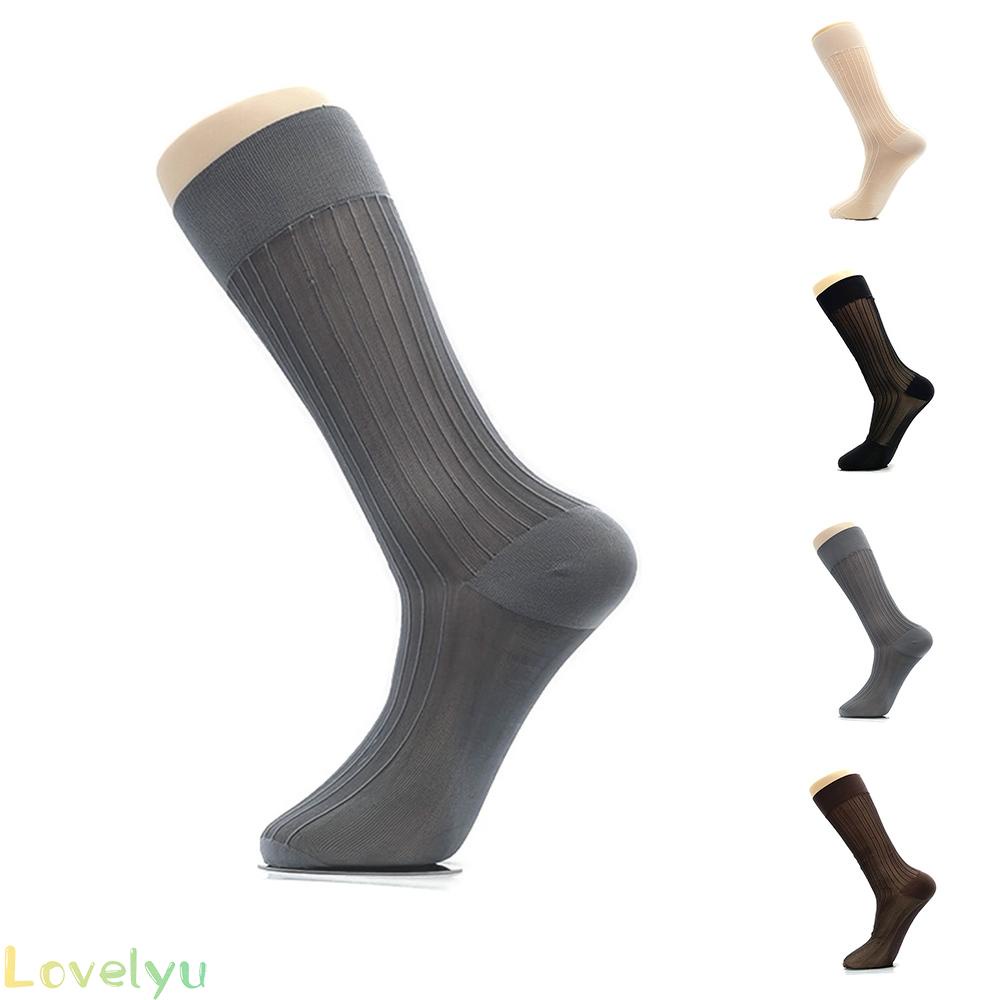 &lt;READY STOCK&gt;Men Dress Socks 1 Pairs Lot Striped Casual Fashion Sexy Knee High Stockings NEW100% brand new！