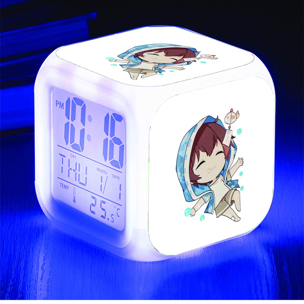 Đồng hồ báo thức để bàn in hình IDENTITY V NHÂN CÁCH THỨ 5 game anime chibi LED đổi màu