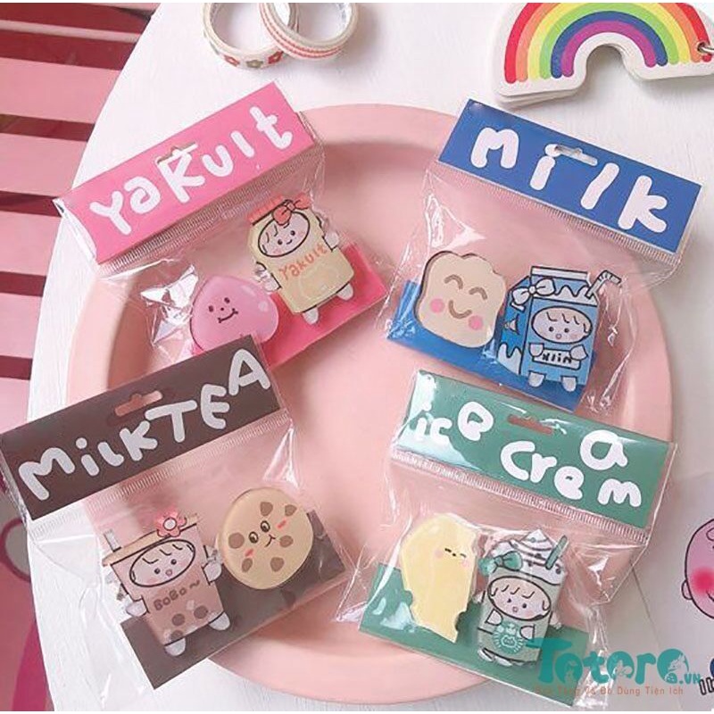 Móc kẹp đồ, cố định đồ Cô bé Trà Sữa - Gấu Con