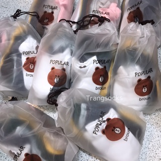Set 10 đôi tất gấu Brown (kèm túi rút)
