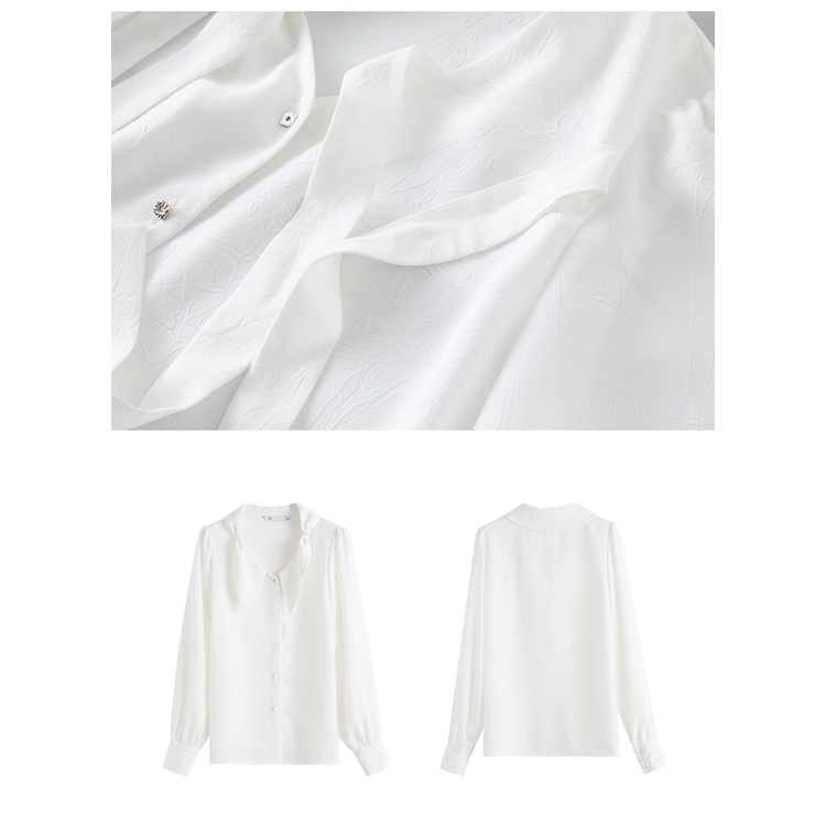 Áo sơ mi công sở nữ cổ nơ thanh lịch Quyên AA606, màu trắng kiểu hàn quốc trẻ trung