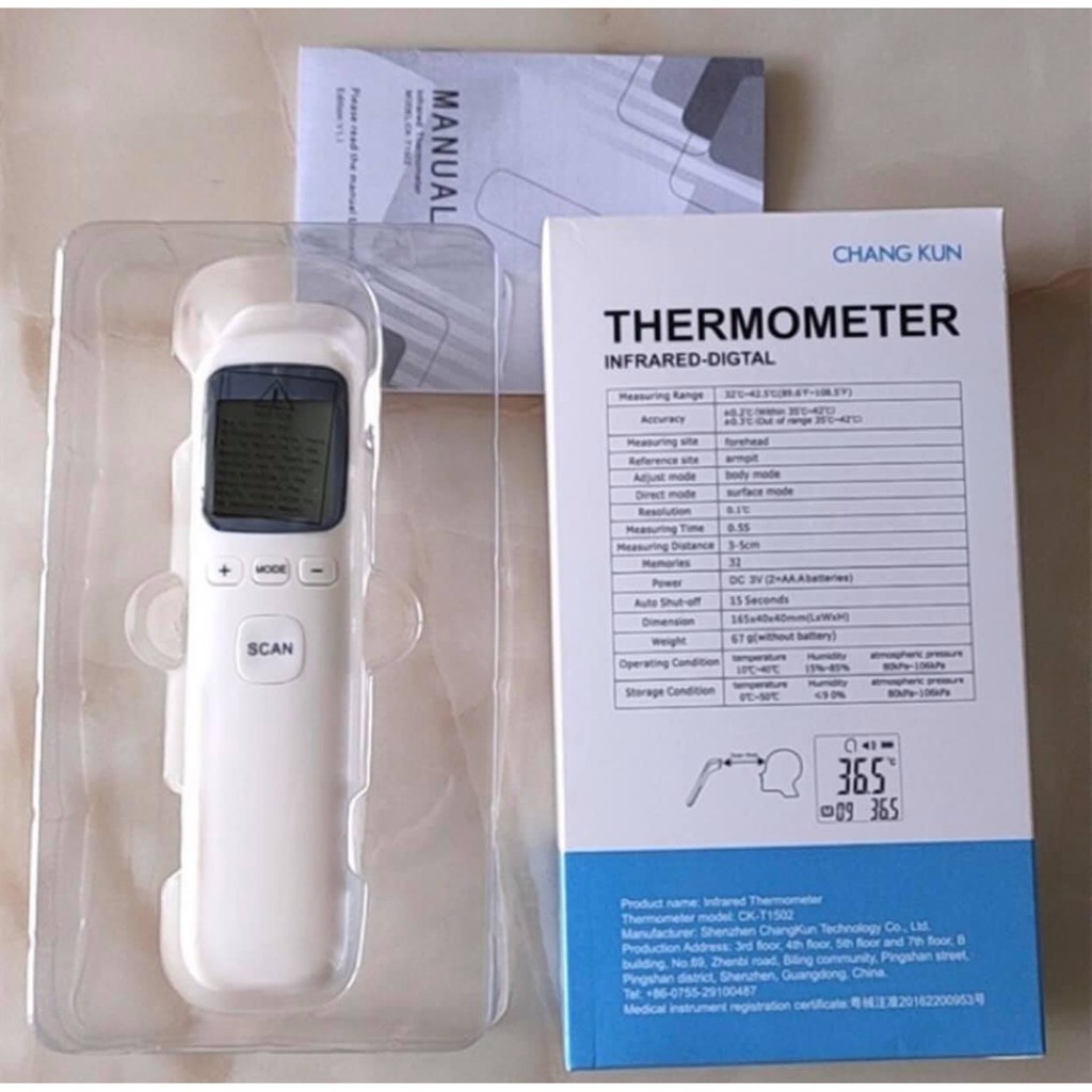 Máy đo thân nhiệt hồng ngoại điện tử, nhiệt kế hồng ngoại từ xa THERMOMETER T1502 - HÀNG CÓ SẴN