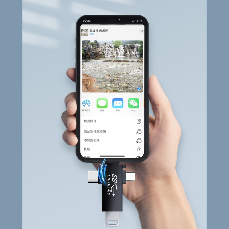 Bộ Chuyển Đổi OTG USB 3 Trong 1 3 0 Female Sang Type C Micro USB iOS Plug