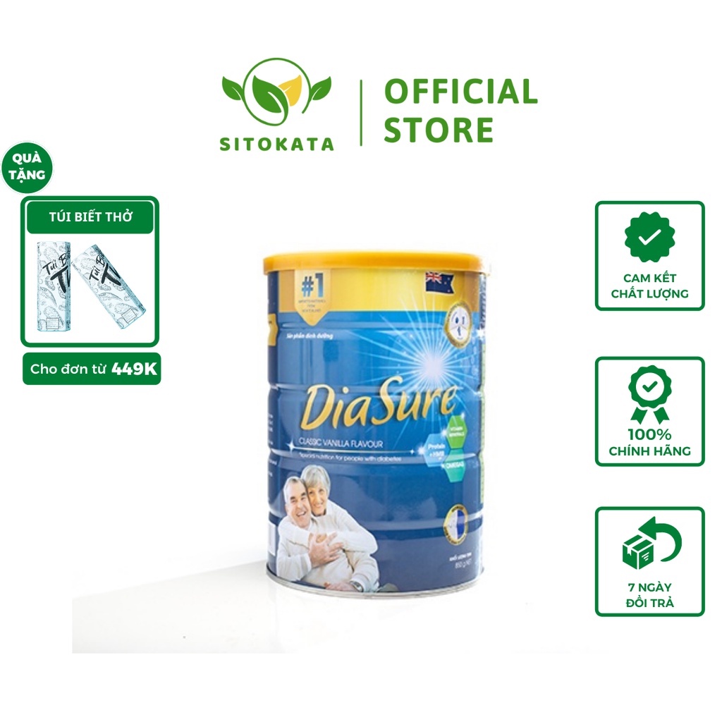 Sữa non tiểu đường DiaSure 1 Lon 850g duy trì dinh dưỡng cho người tiểu đường