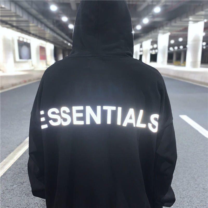 FEAR OF GOD FOG ESSENTIALS double line reflective hoodie sweater men s trendy hooded loose high street style