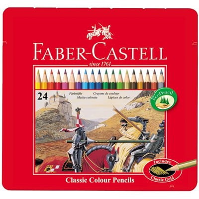 Bút chì màu Classic Knight Faber Castell 24 màu hộp thiếc